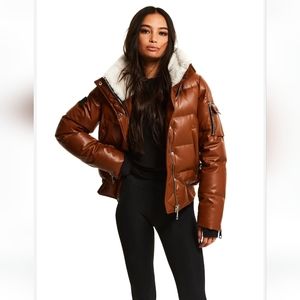 NWT - SAM Allegra Vegan leather Down Puffer